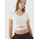 3. Women's crop top plain t-shirt 4F 4FRSS25TTSHF2695-11S