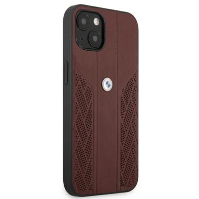 3. BMW Leather Curve Perforate Case for iPhone 13 mini - Red