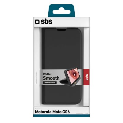2. SBS Wallet Smooth Case for Motorola Moto G06 with Flip Cover - Black