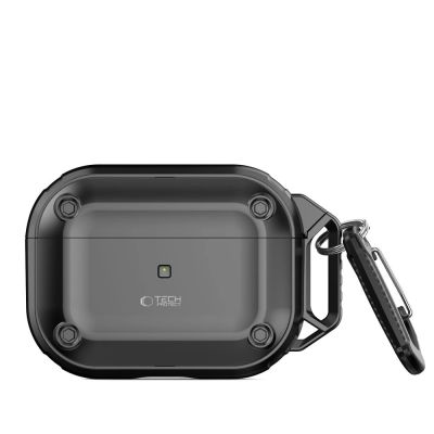 4. Tech-Protect Rough Hook Case with Carabiner for Apple AirPods Pro 1 / 2 - Black