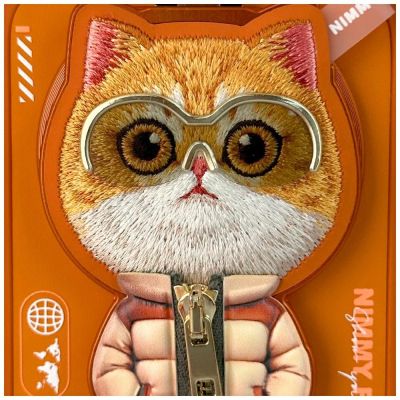 6. Nimmy Cool&Cute 2.0 Cat Case for iPhone 17 Pro Max with Magnetic Hanger - Orange
