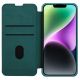 4. Nillkin Qin Leather Pro Case iPhone 14 Plus Camera Cover Holster Cover Flip Case Green