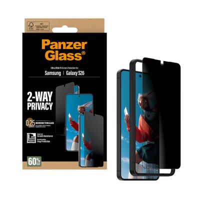 4. PanzerGlass ® 2-Way Privacy Screen Protector Samsung Galaxy S26 | Ultra-Wide Fit w. EasyAligner Clear Screen Protection 1 pc.