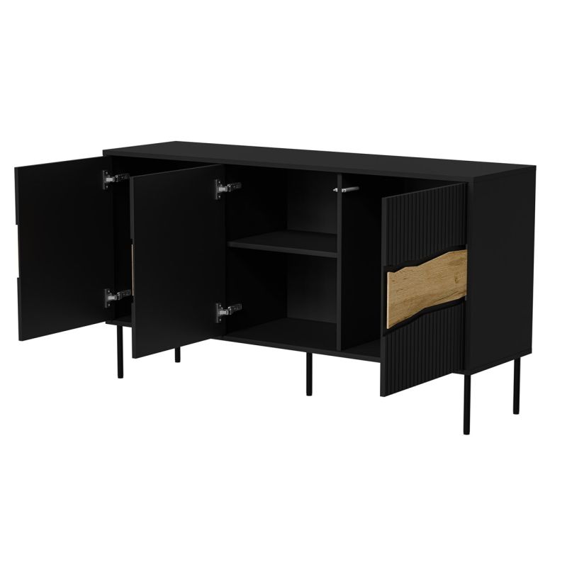 4. INSERTO 3D chest of drawers 143.5x40x80 black + LED