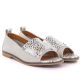 4. Women's leather open-toe shoes in beige Potocki JE19397