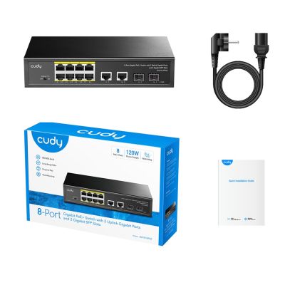 4. CUDY GS1010PS2 8-port GbE PoE Switch with 2 ports