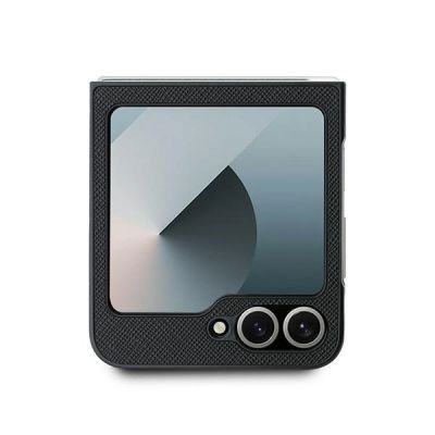 3. Karl Lagerfeld Saffiano Metal Pin Case for Samsung Galaxy Z Flip 6 - Black