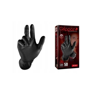 GRIPPAZ Premium Nitrile Gloves Black L 50s