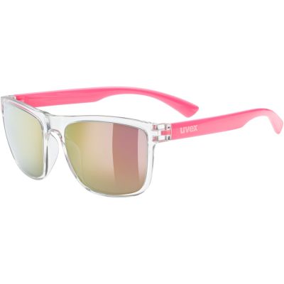 5. Uvex rookie clear multisport glasses boy, girl full rim pink, translucent