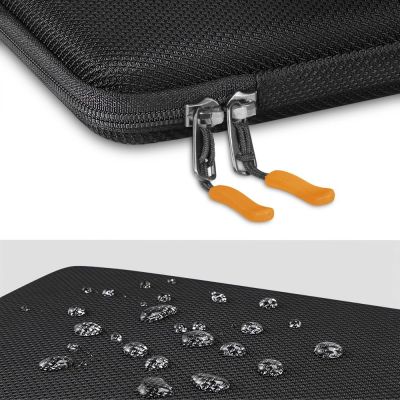 4. Tech-Protect Hardpouch for 15-16 Laptops - Black and Orange