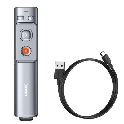 Baseus Orange Dot Wireless Presentation Laser Pointer - Gray (with battery)