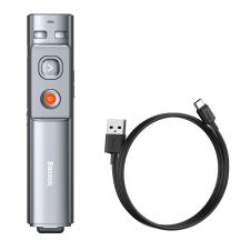 Baseus Orange Dot Wireless Presentation Laser Pointer - Gray (with battery)