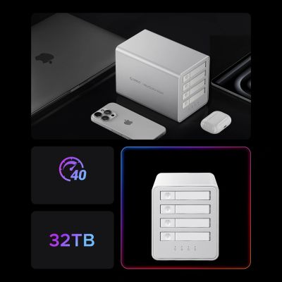 9. Orico 8848U4 DAS Series 4-Bay M.2 NVMe SSD Disk Array - White