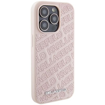 4. Karl Lagerfeld Quilted K Pattern case for iPhone 15 Pro Max - pink