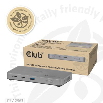 7. CLUB3D CSV-2563 Thunderbolt 5 Docking Station Silver