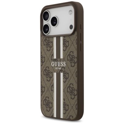2. Guess 4G Printed Stripes MagSafe case for iPhone 17 Pro Max - brown