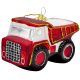 3. MICA GLASS CHRISTMAS TREE ORNAMENT IN THE SHAPE OF A DUMP TRUCK
