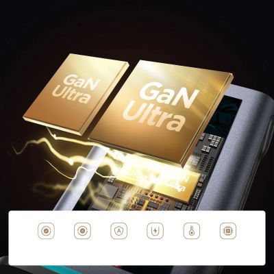 9. Joyroom JR-TCM02 GaN 65W charger charging station 4xUSB-C 2xUSB-A UK plug - gray