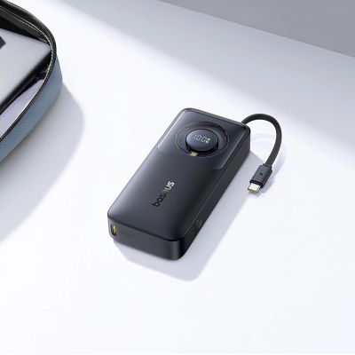 9. Baseus Free2Pull 10000mAh 30W powerbank with USB-C port and retractable USB-C cable - black