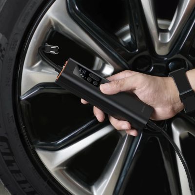 14. Baseus CRCQ000001 Mini Tire Compressor for Cigarette Lighter Socket - Black