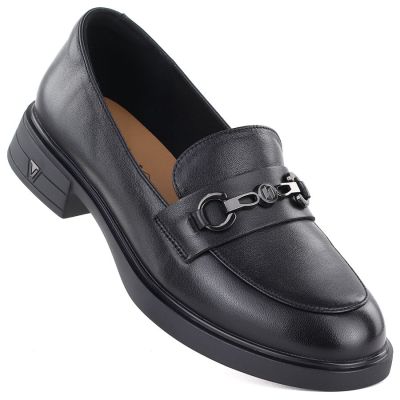 Women's leather brogues, black, Vinceza 39991