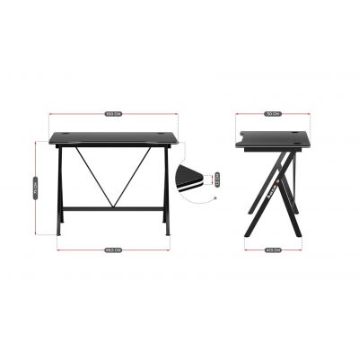 7. Huzaro Hero 1.4 Black Gaming Desk