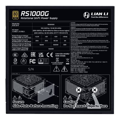 7. Lian Li RS1000G Power Supply Module 1000W 20+4 pin ATX ATX Black