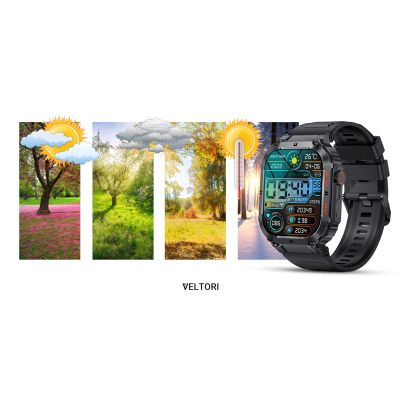 18. VELTORI VT200-1 Smartwatch Black Silicone Strap