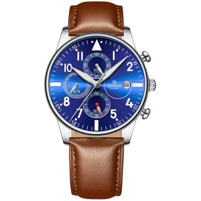 Men's Watch Giewont Chronograph Sapphire Brown Blue GW5630-A6