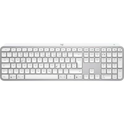 9. Logitech MX Keys S 920-011566 RF Wireless + Bluetooth QWERTZ Keyboard German Aluminum, White