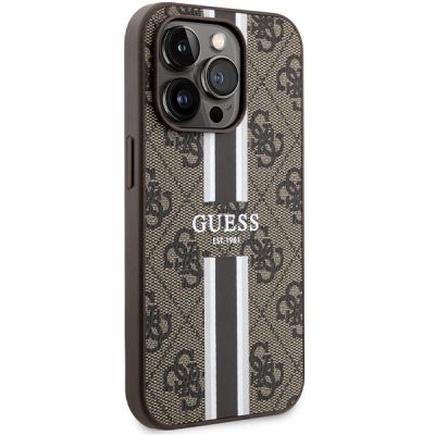 4. Guess 4G Printed Stripes MagSafe case for iPhone 15 Pro - brown