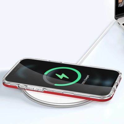 7. Clear 3in1 Case for iPhone 11 Pro Max Frame Cover Gel Red