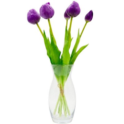 16. BOUQUET OF 5 PURPLE PEONY TULIPS 39 CM LIFE-LIKE SPRING DECORATION