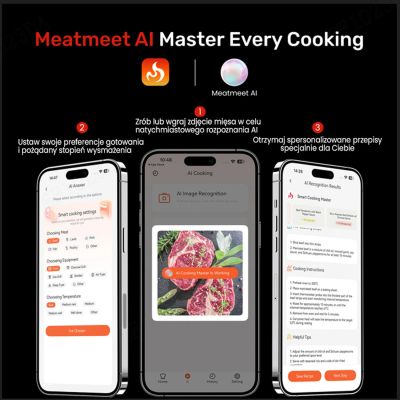 11. Meatmeet X Pro Kitchen Thermometer with Bluetooth/WiFi App for Grill, Oven, Smoker - Black