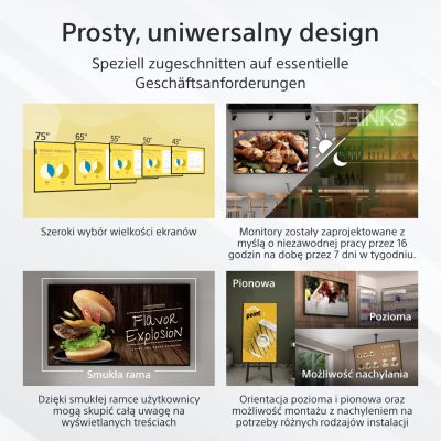 3. Sony FW-43EZ20L signage display Flat panel Digital Signage 109.2 cm (43") LED Wi-Fi 350 cd/m2 4K Ultra HD Black Android 16/7