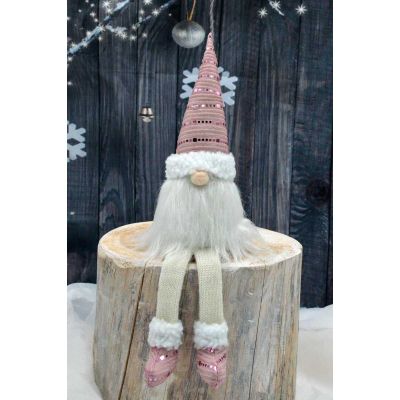 8. SHINY SANTA DECORATIVE gnome 38+20CM PINK