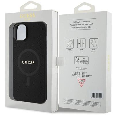 8. Guess GUHMP15MPSAHMCK iPhone 15 Plus 6.7" black/black hardcase Saffiano MagSafe
