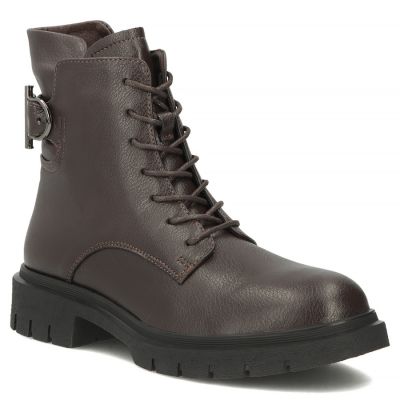 Women's leather ankle boots, dark brown, Filippo DBT8018