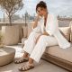 7. Beige women's leather sandals Rieker M1679-60
