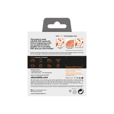 3. SBS Active Camera Lens D3O Tempered Glass for iPhone 16 / 16 Plus