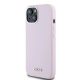 9. DKNY Liquid Silicone Small Metal Logo MagSafe Case for iPhone 15 / 14 / 13 - Pink