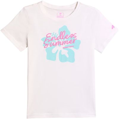 2. T-shirt for girls 4F F2938 white 4FJWSS26TTSHF2938 10S