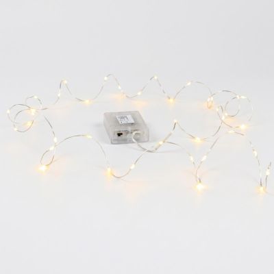3. BATTERY-OPERATED WIRE STRING LIGHTS, 40 LEDS, WARM WHITE (R)