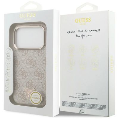 8. Guess 4G Triangle Logo MagSafe Case for iPhone 18 Pro / 17 Pro - Rose Gold