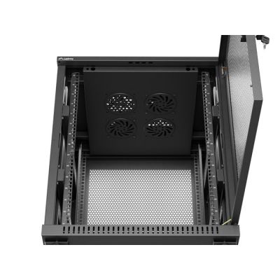 9. Floor-standing 19" 15U 600x600 RACK installation cabinet, black, perforated doors, Lanberg (flat pack)