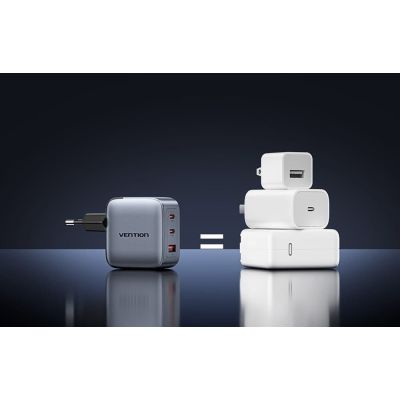 3. Vention 70W GaN PD Charger 1x USB-A 2x USB-C Black