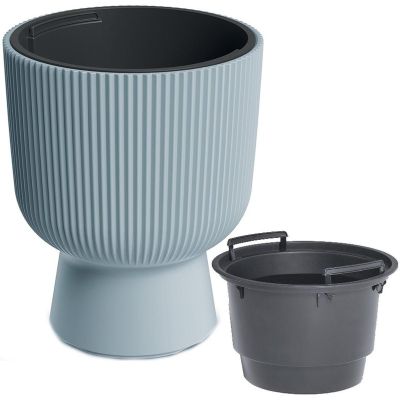 21. MILLY FLOWER POT ON LEG DIAMETER 24 CM LIGHT GRAY