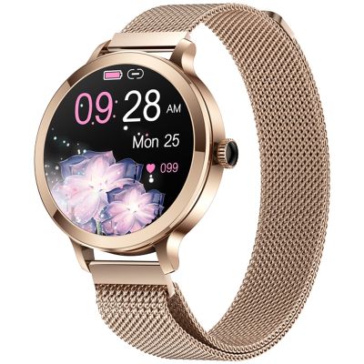 VELTORI VT340-1 Women's Smartwatch Gold Bracelet + Pink Silicone Strap