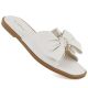 Women's flat slippers with bow white eVento 5479