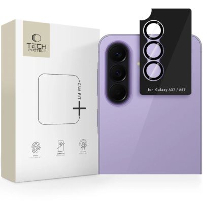 7. Tech-Protect Camring Fit+ Camera Cover for Samsung Galaxy A37 / A57 5G - Black